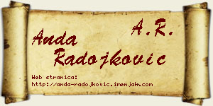 Anda Radojković vizit kartica